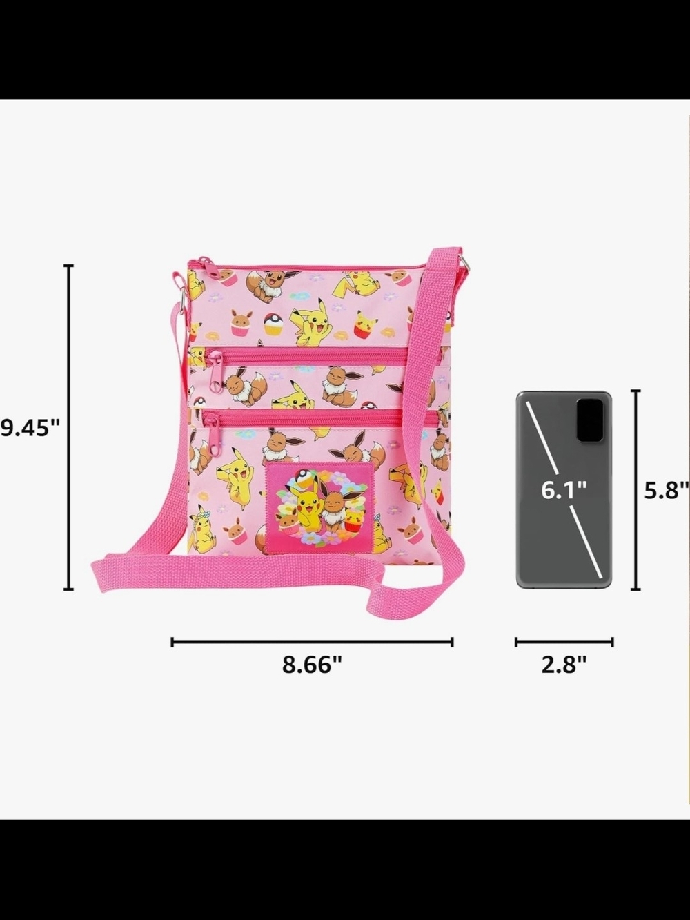 Pokemon Crossbody Bag Pikachu & Eevee Print - Picture 4 of 5